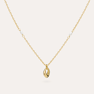 14KT Gold Plated necklace with Fresh water pearl