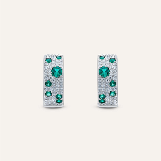 Silver earrings with Spinel ,Cubic Zirconia